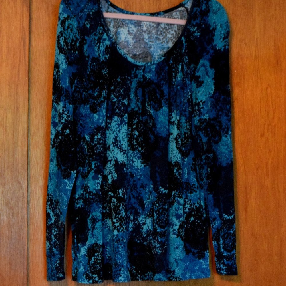 Apt. 9 Essentials Womens XL T Shirt Blue, Turquoise, Black